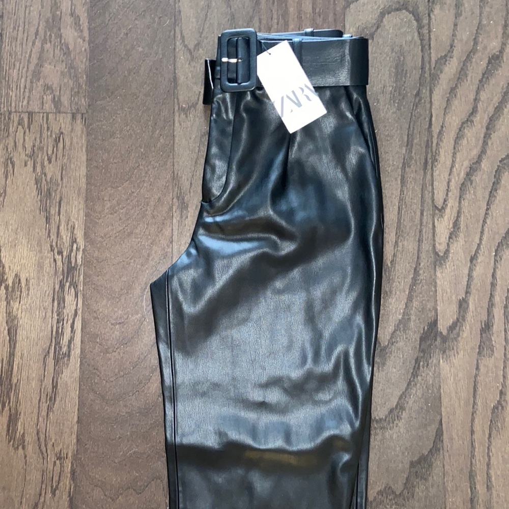 High Rise Leather Zara Pants